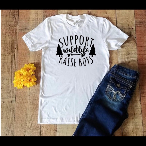 Bella Canvas Tops - Support wild life raise boys custom T-shirt